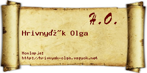 Hrivnyák Olga névjegykártya