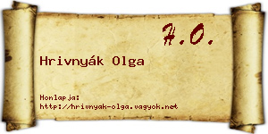 Hrivnyák Olga névjegykártya