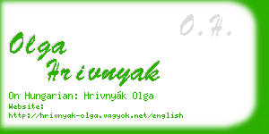 olga hrivnyak business card